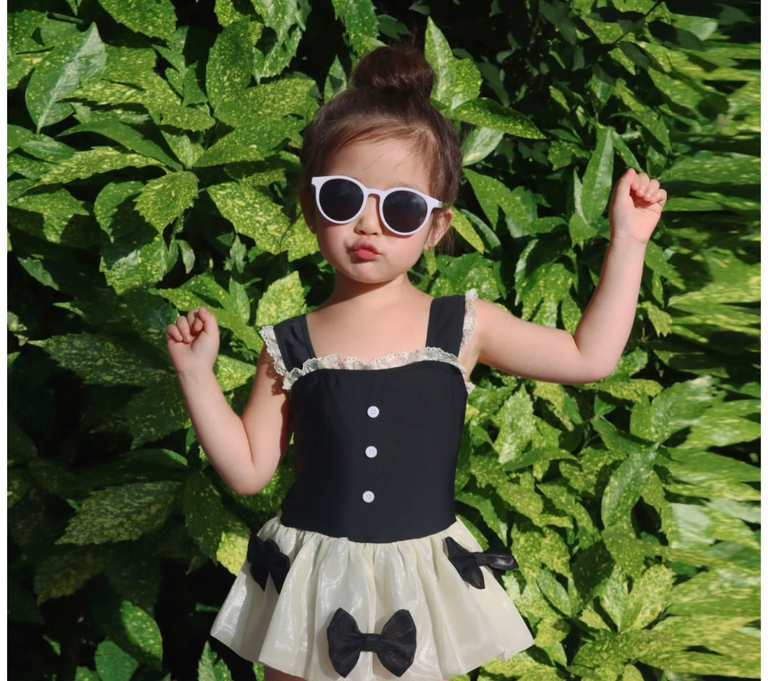 Bow Swimsuit with Cap