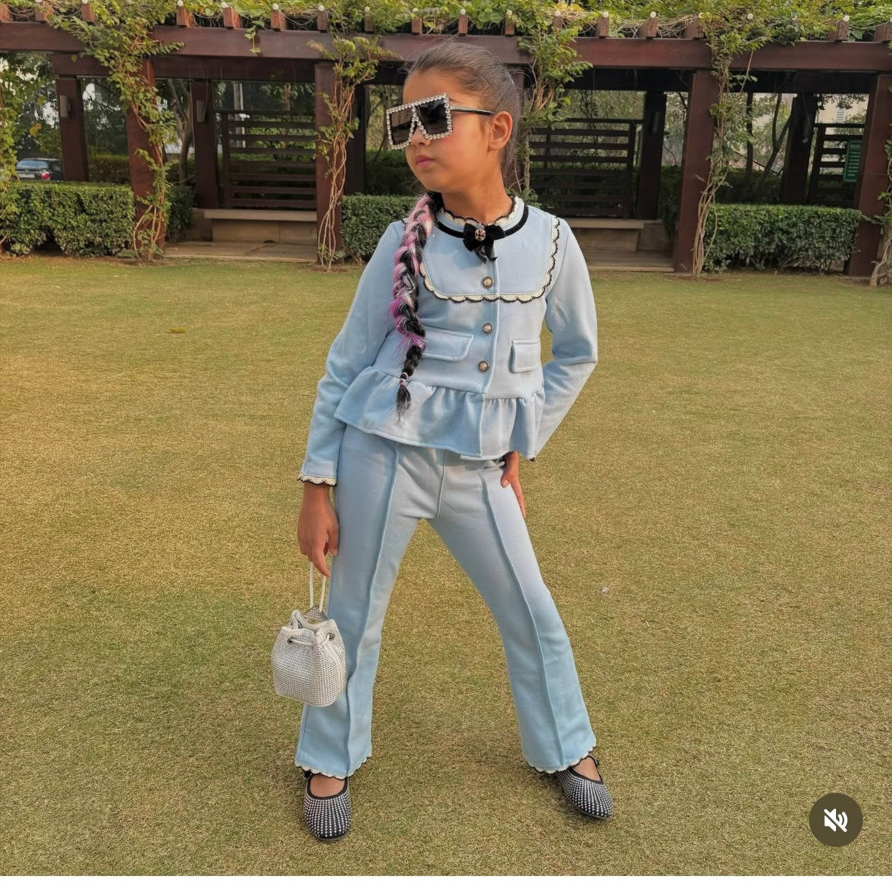 French Collar Pant Set