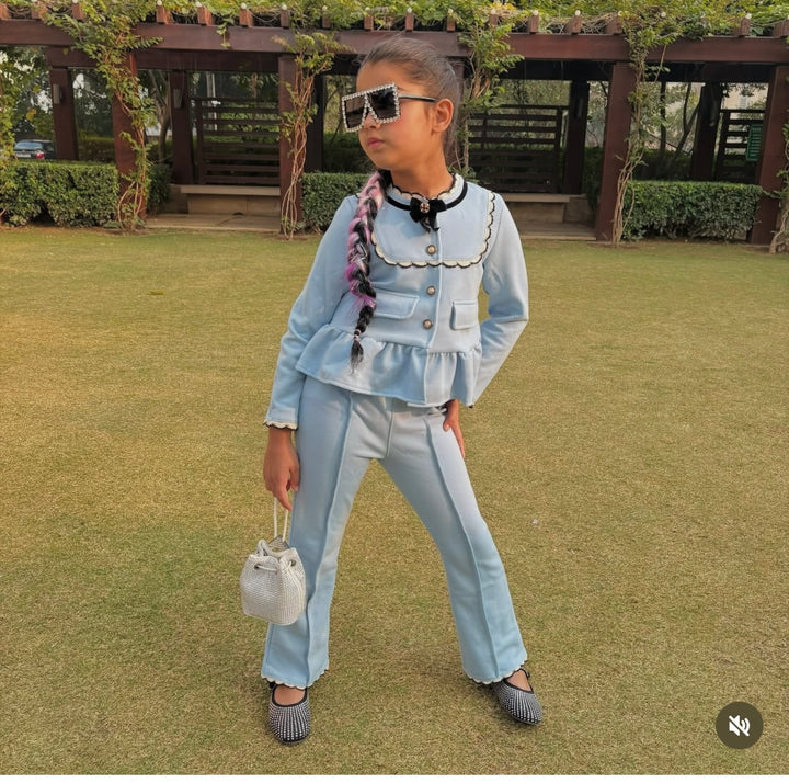 French Collar Pant Set