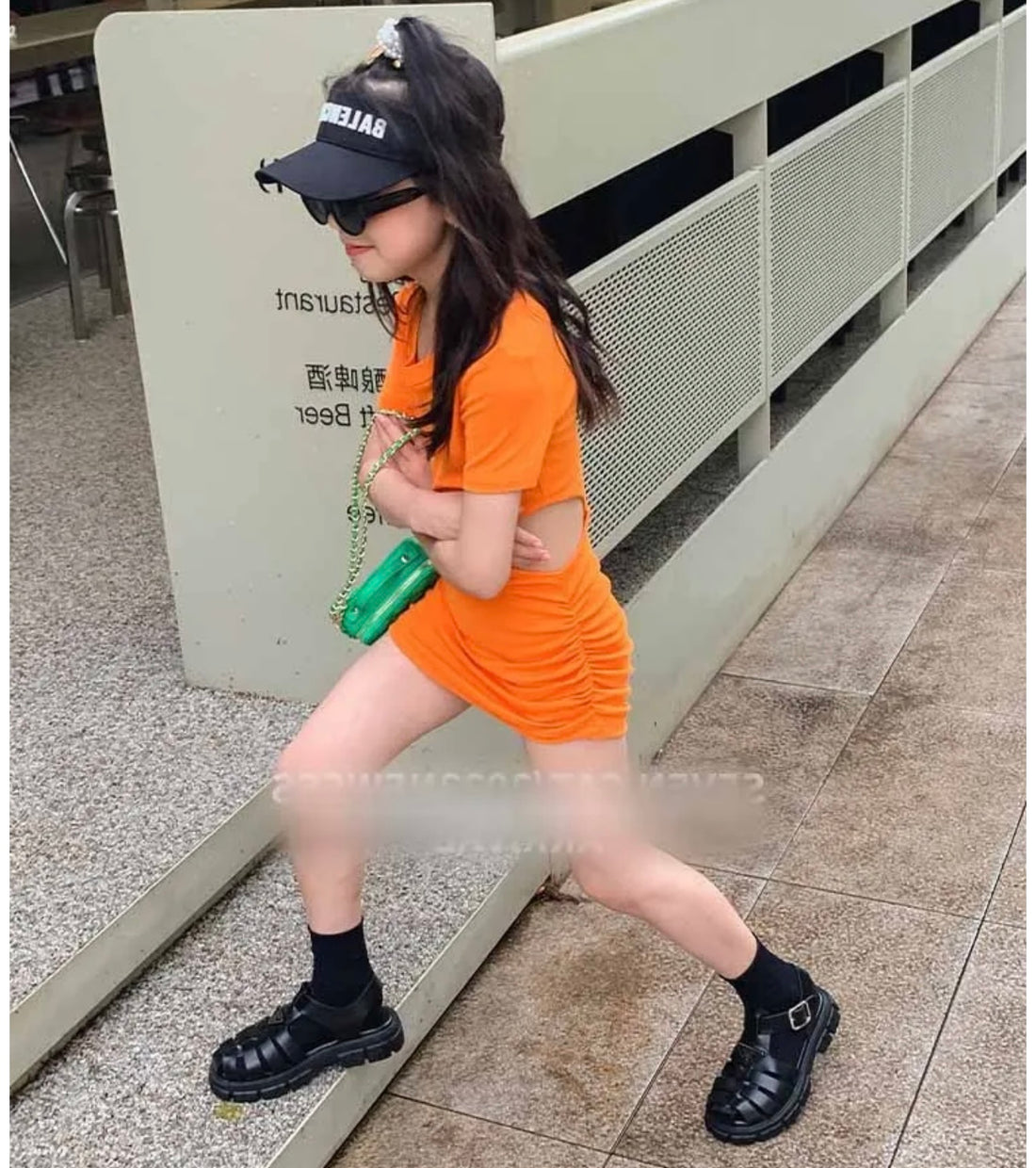Cut Out Dress (Orange)