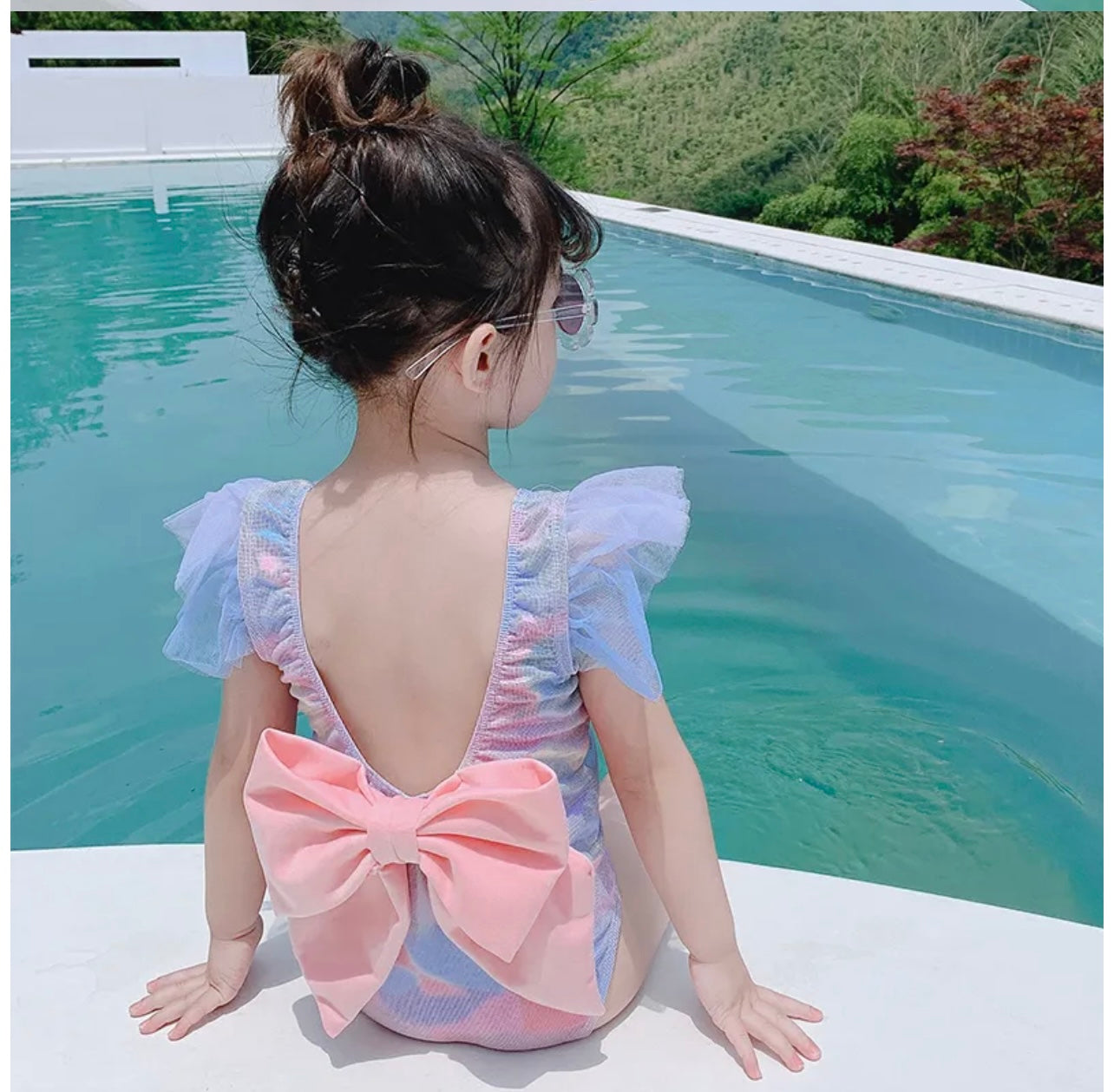 Bow Swimsuit with Cap