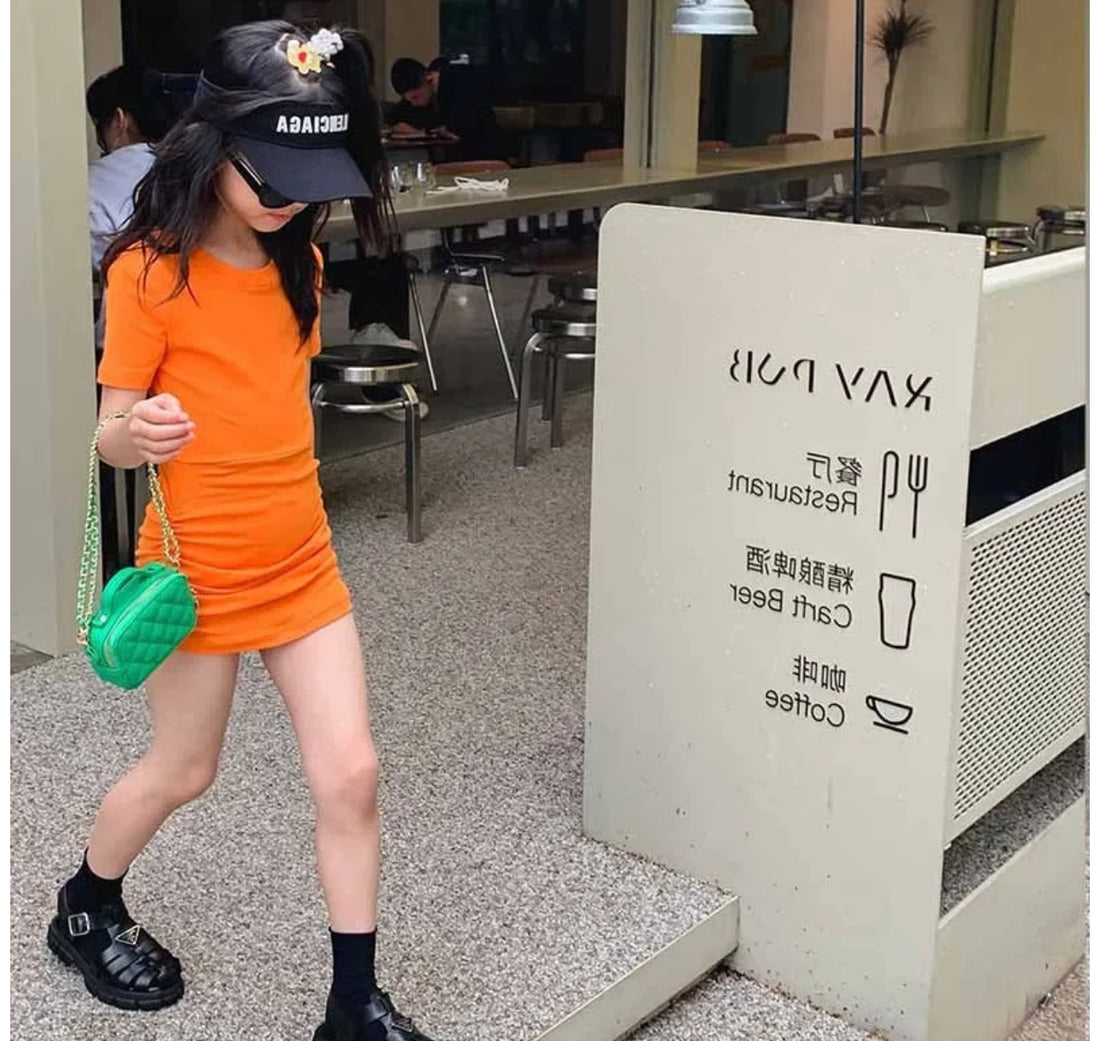 Cut Out Dress (Orange)