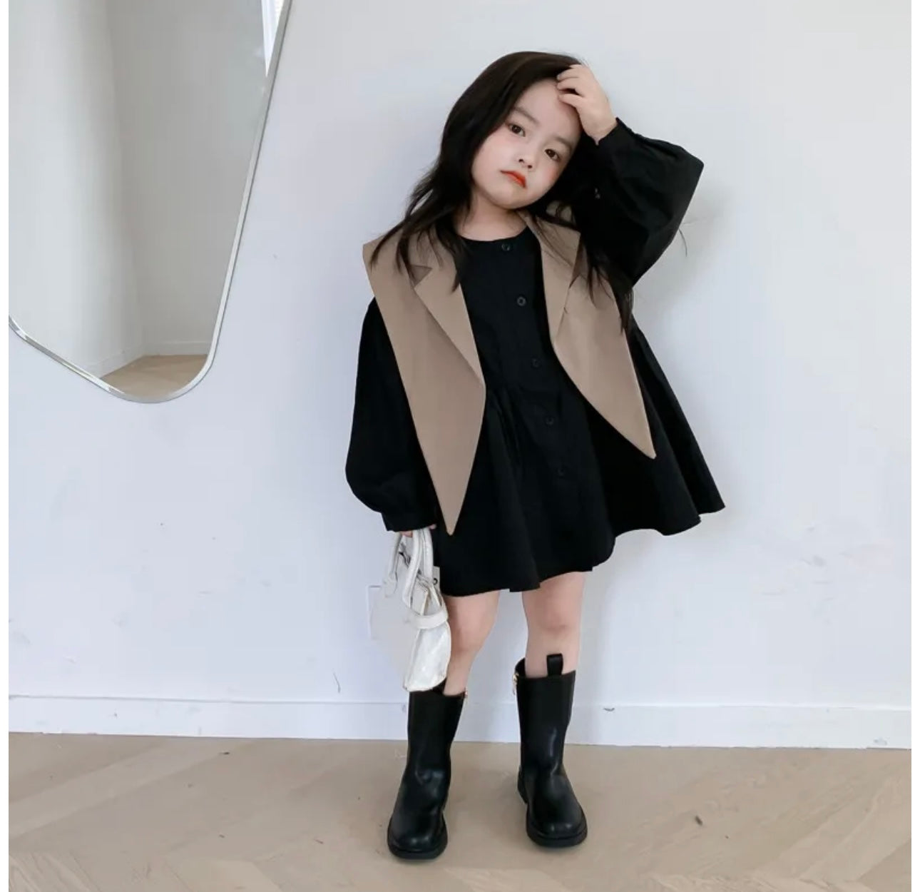 Shirt Dress with Waistcoat ( KID)