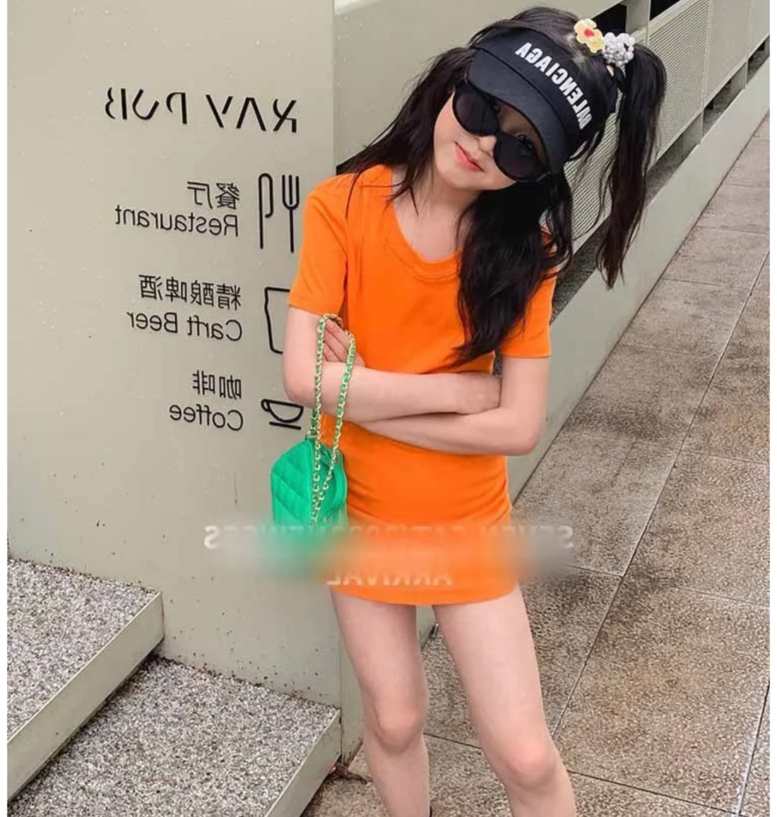 Cut Out Dress (Orange)