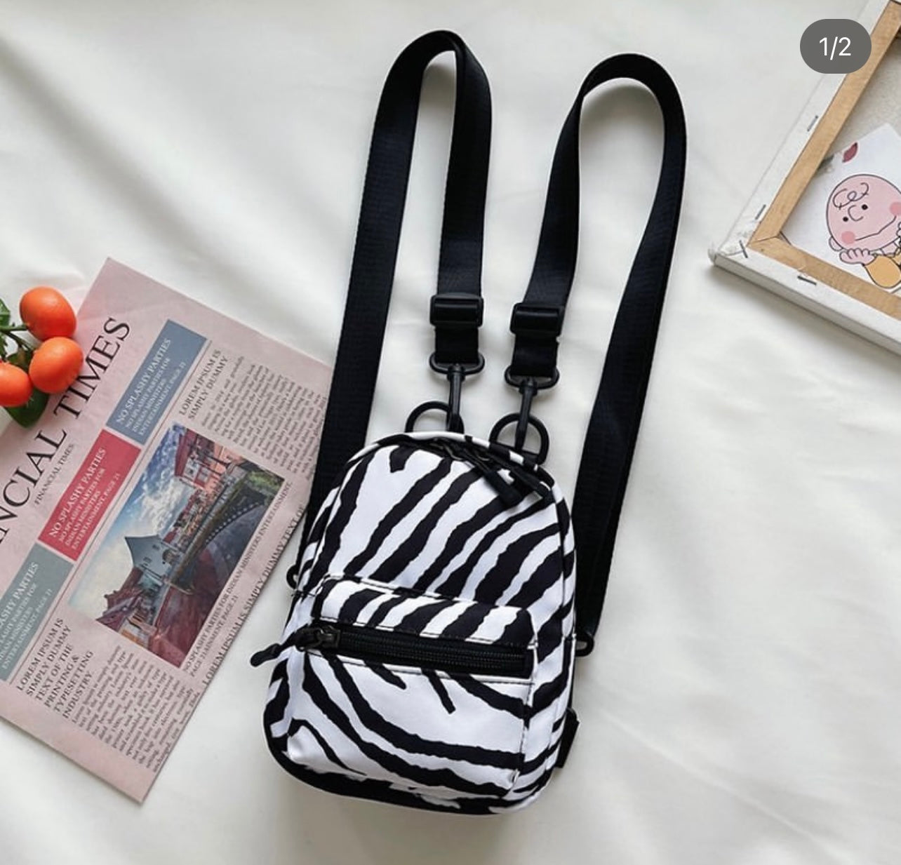 Zebra Print Shoulder Bag