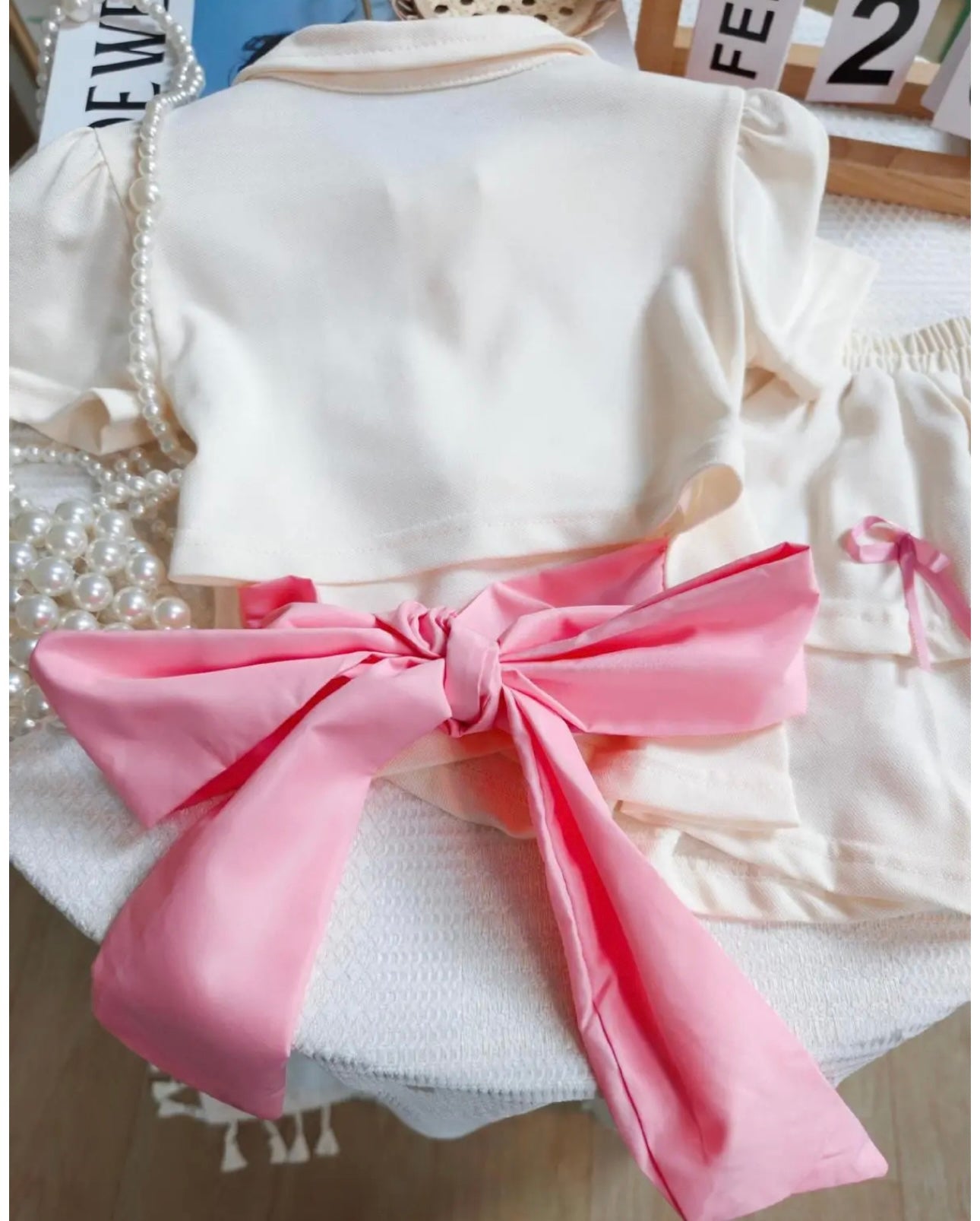 Chic Bow Skirt Set