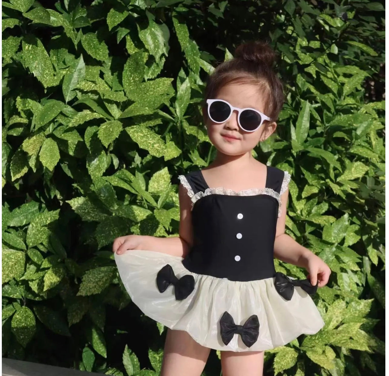 Bow Swimsuit with Cap