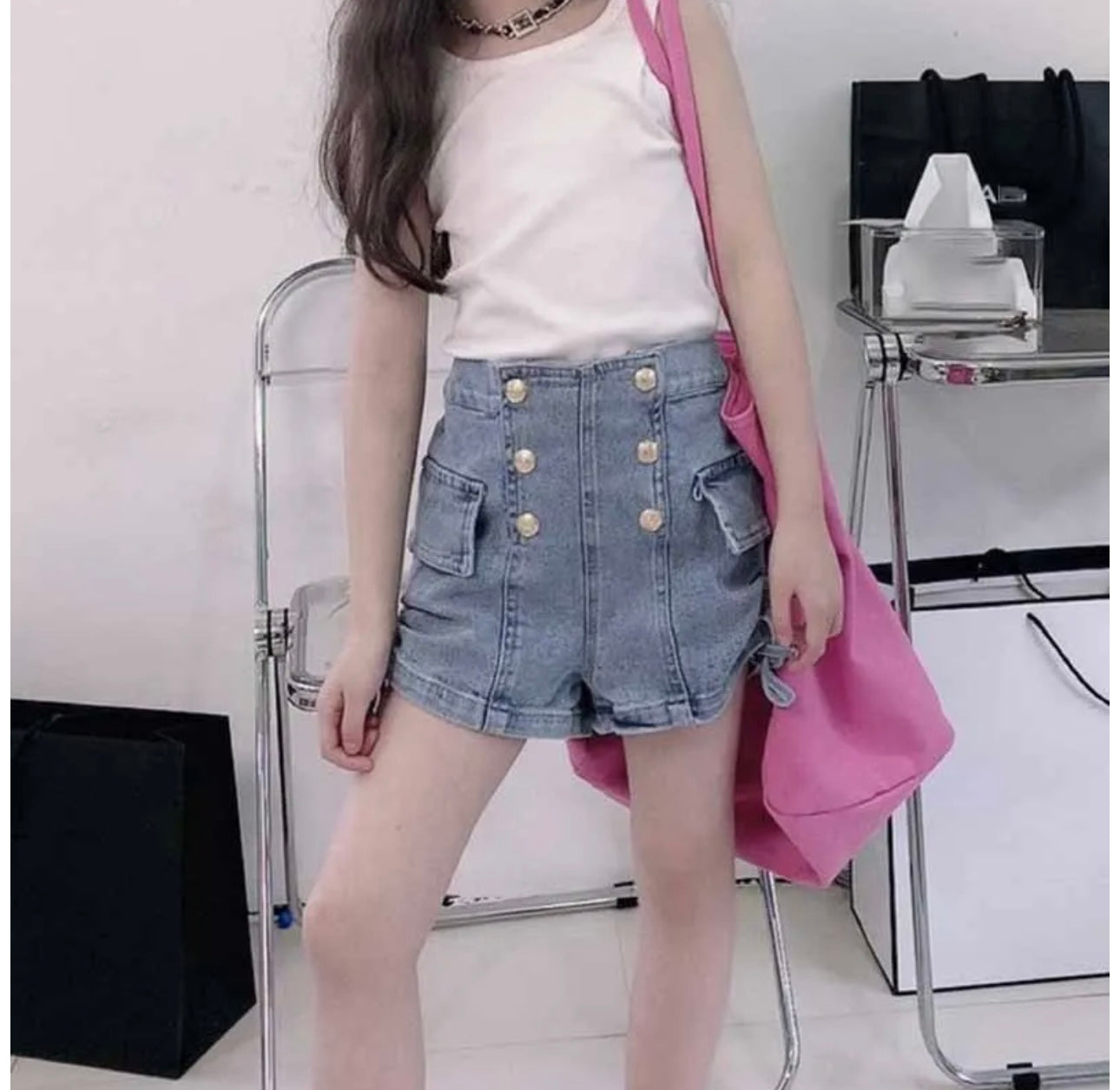 High Waist Denim Shorts