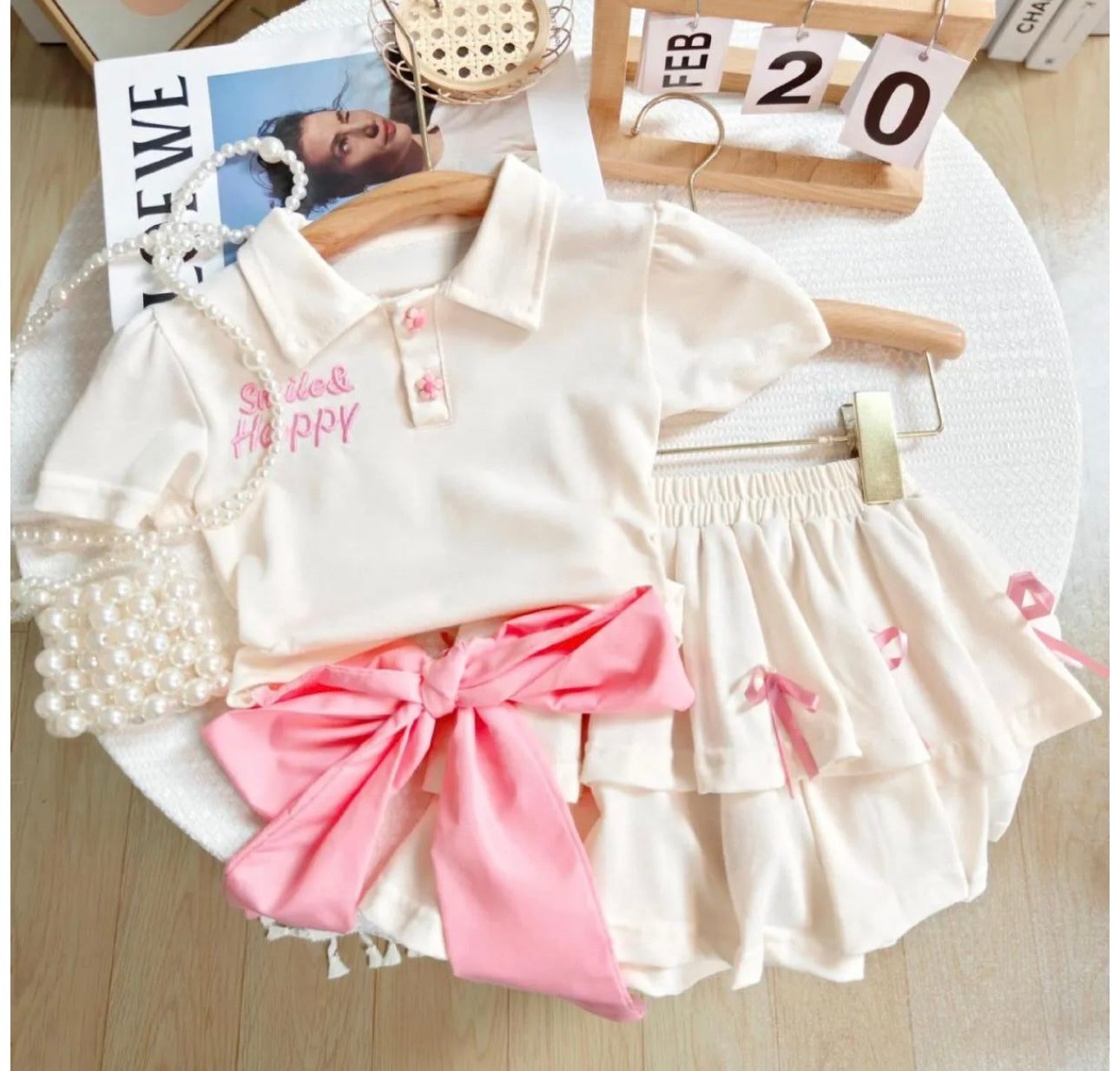 Chic Bow Skirt Set