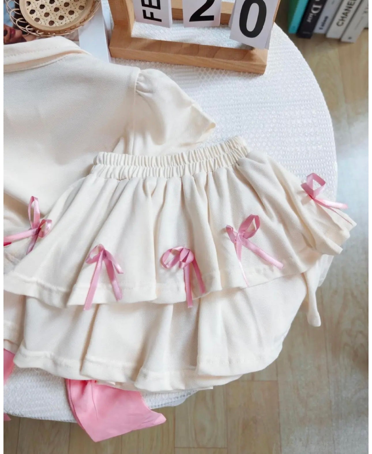 Chic Bow Skirt Set
