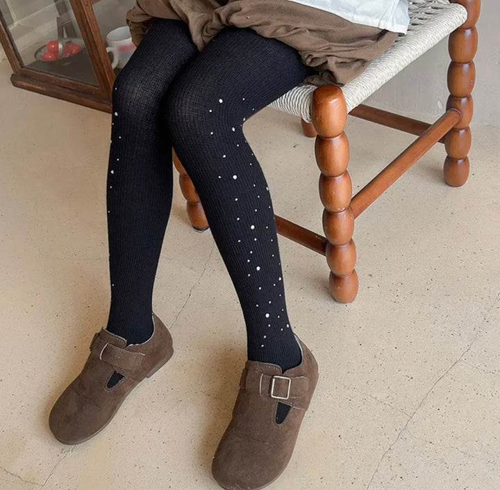 Thick Rhinostone Stockings( Black)