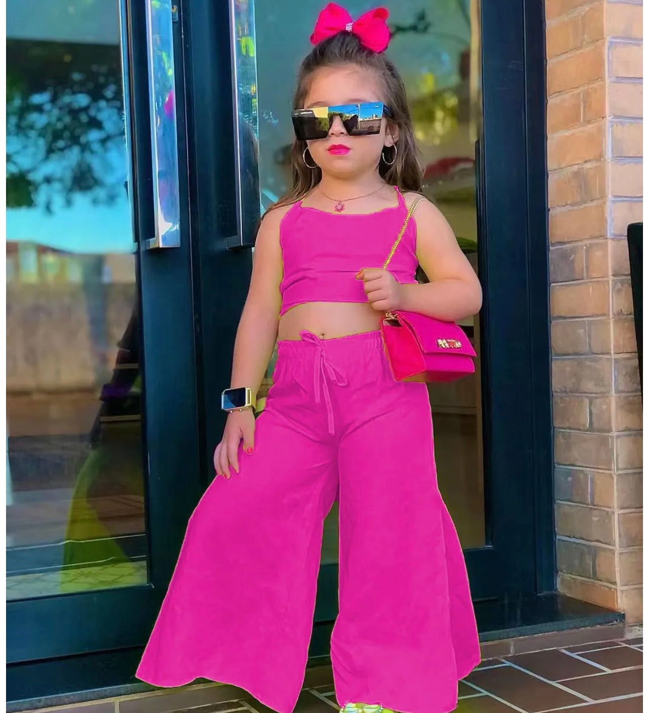 Hot Pink Cord Set( with side slit)