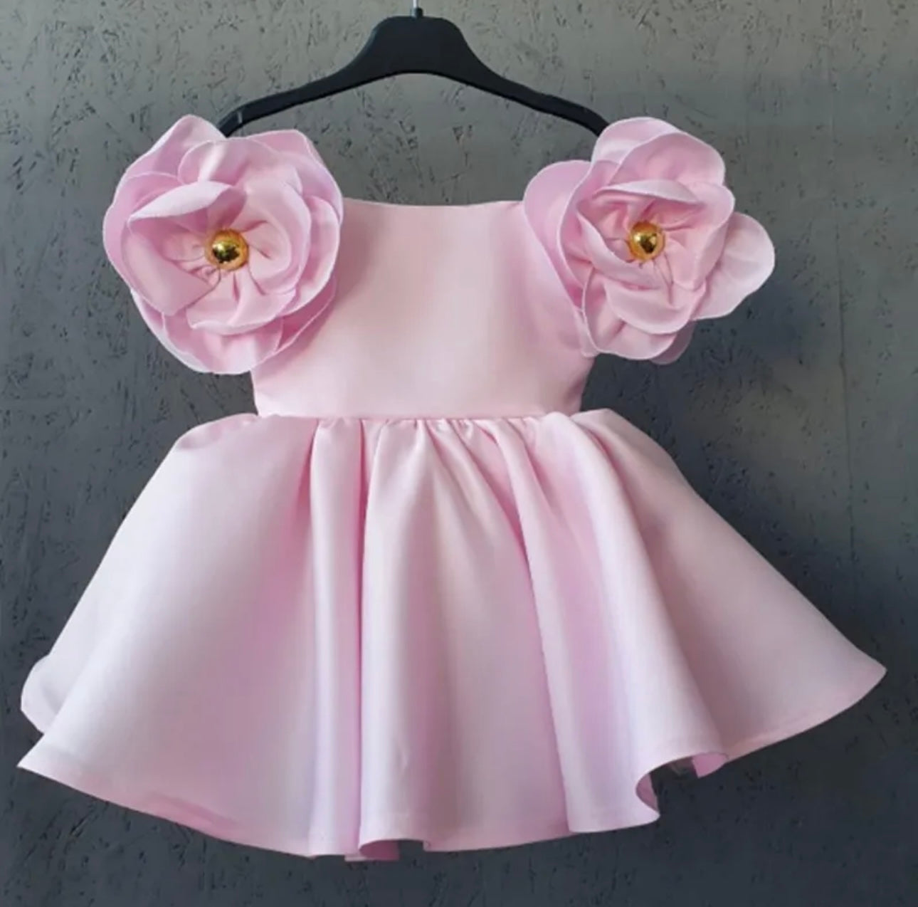 Flower Sleeve Birthday Dress(Pink)