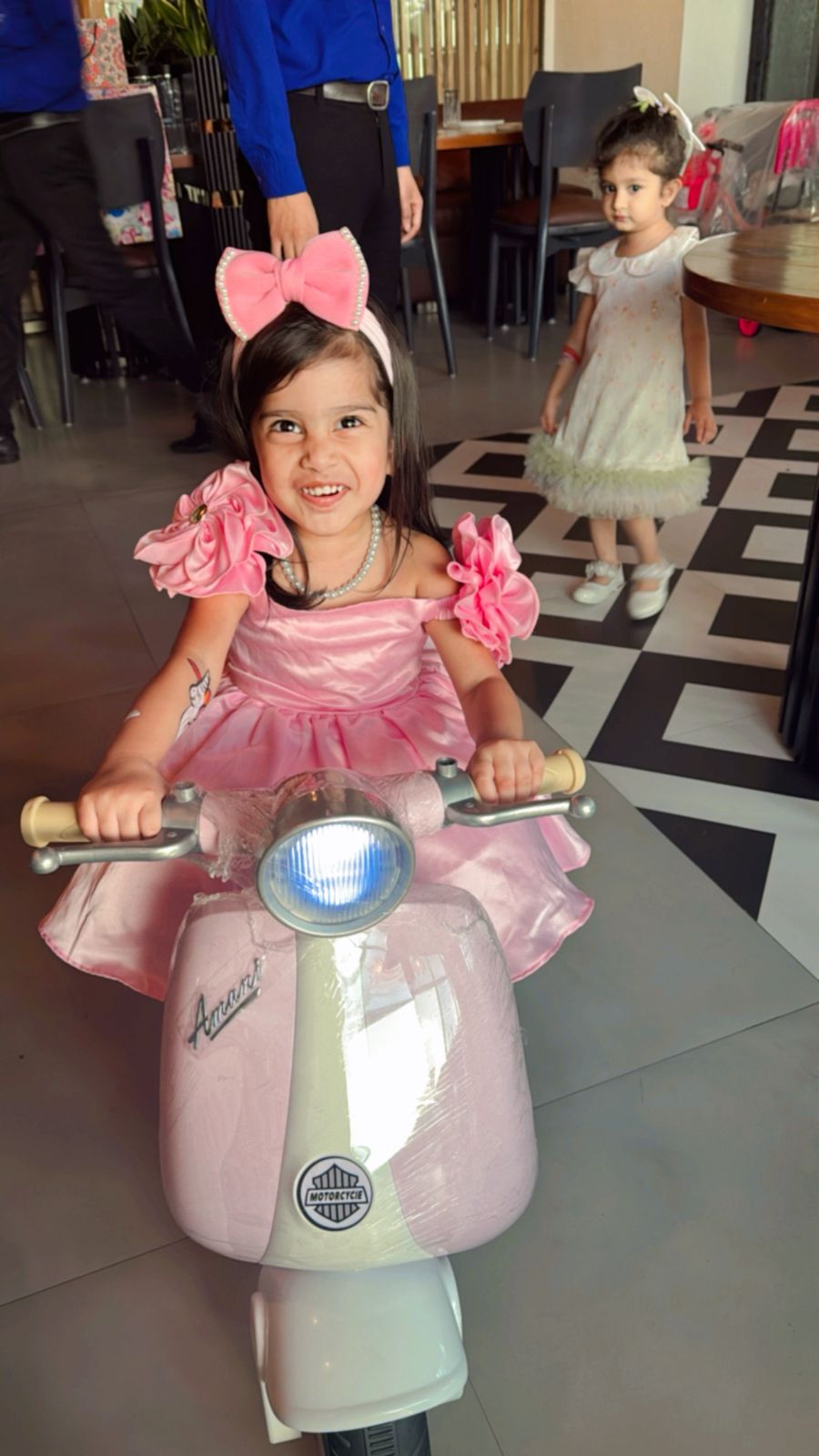 Flower Sleeve Birthday Dress(Pink)