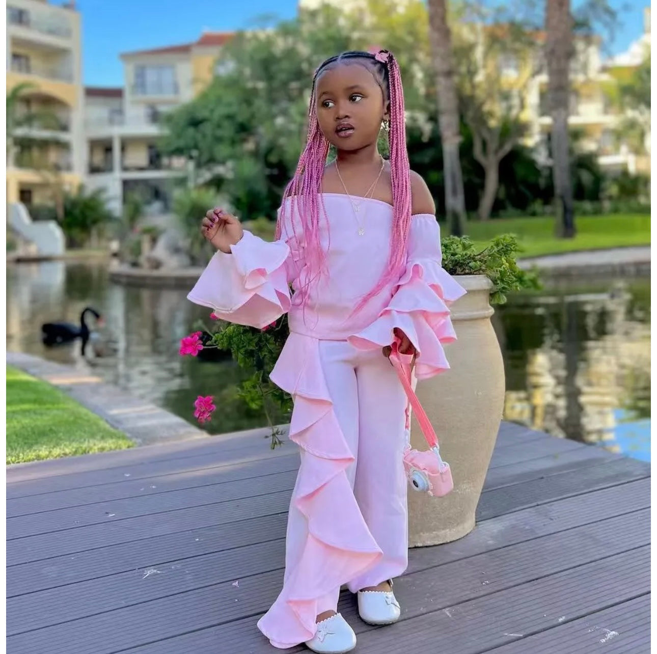 Off Shoulder Frill Cord